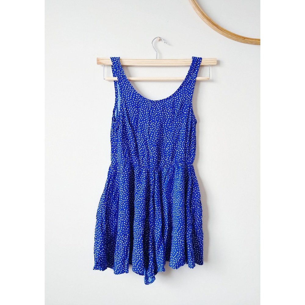 Flowy Fit and Flare Blue Romper